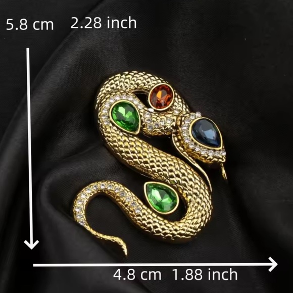 Serpenti Golden Multicolor Diamond Snake Brooch - Picture 4 of 4